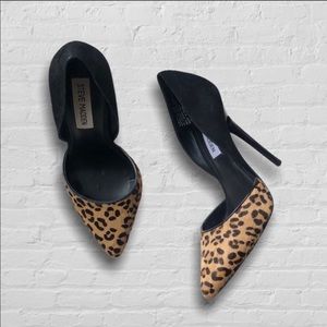 Steve Madden Leopard & Black Suede Heel Varcityl Size 6